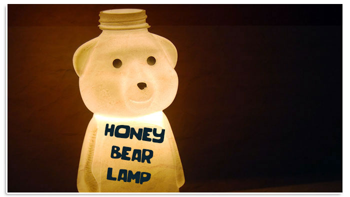 Reused Honey Bear Bottle Lamp DIY