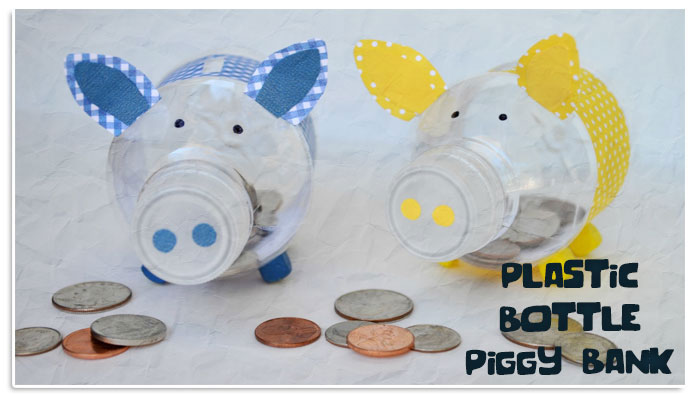 Botão de Plástico de Bricolage Piggy Bank