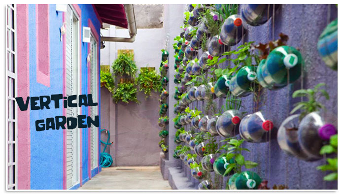 Jardin vertical en bouteilles de plastique DIY