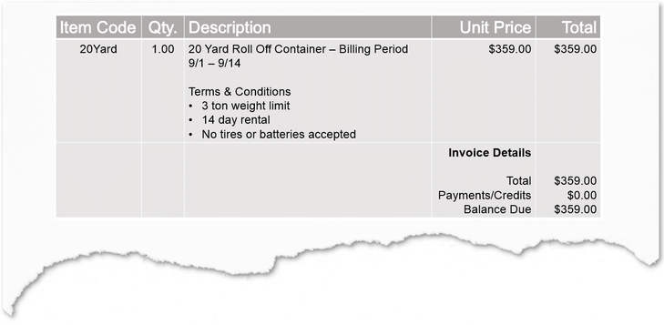 flat rate dumpster rental pricing