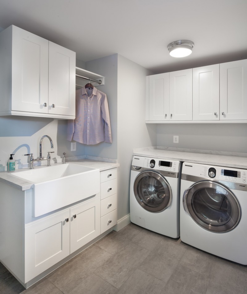 Laundry Room Sink With Cabinet Laundry Room Transitional With