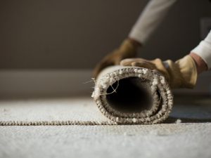 Roll back carpet to build your walk-in closet.