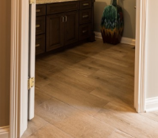 Wood flooring in a walk-in closet.