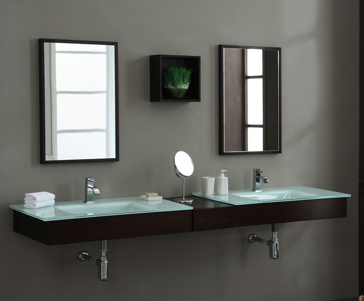 Small Bathroom Tile Ideas: Floating Vanity