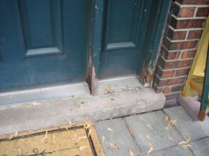 water damaged door
