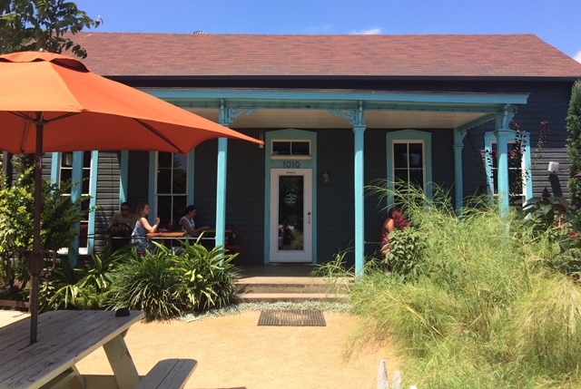 A historic home turned into a coffee shop.