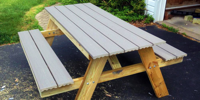 Picnic Table Adds Useful Space to Garden