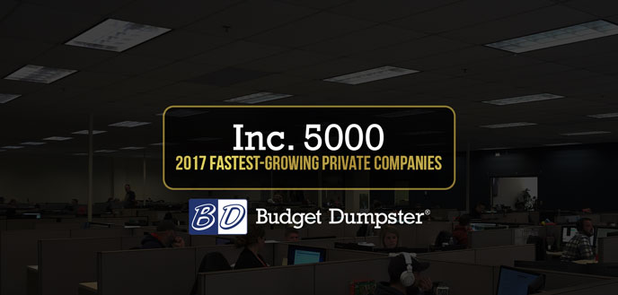 Budget Dumpster Wins 2017 Inc. 5000