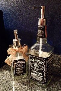 Reusing a Jack Daniel's Bottle to Create a Soap Dispenser.