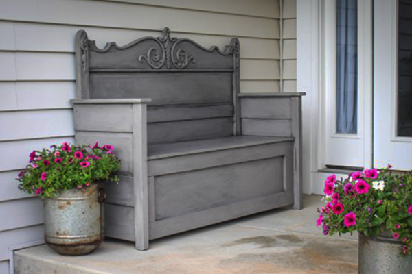 Image of a DIY Bench From Repurposed Headboards