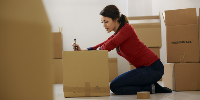 Image of Color-Coded Boxes for Easy Unpacking