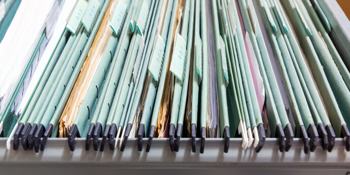 Documents Stored in Filing Cabinet