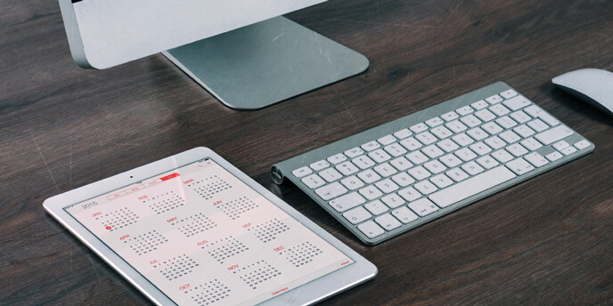 Calendar Displayed on a Tablet
