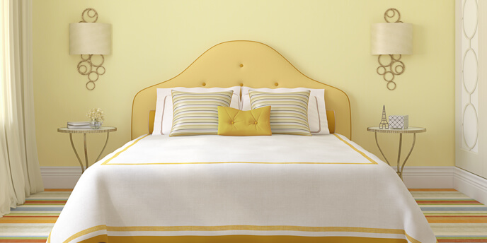 Bedroom With Yellow Paint