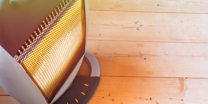 Electric Space Heater on Floor