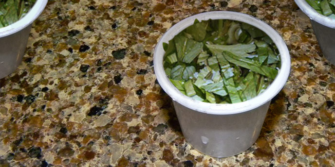 : K-Cup Reused to Hold Frozen Herbs