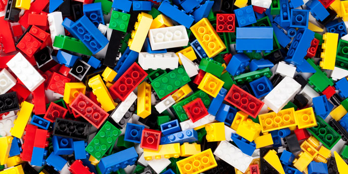 Close Up on Pile Of Unorganized Children’s Legos