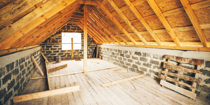 Unfinished and Uninsulated Attic