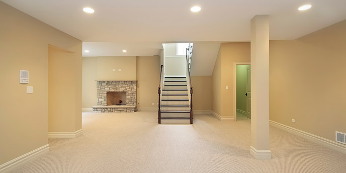 Emptied Basement for Home Staging