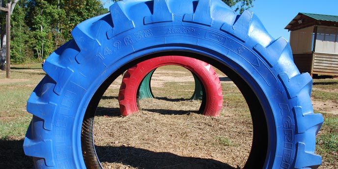 Blue Tire Climbers in Ground