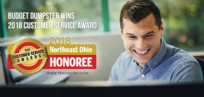 Budget Dumpster Wins 2018 Customer Service Award