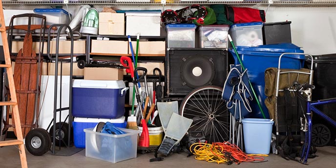 Garage Clutter Before a Home Cleanout