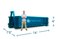 Approximate 12 Yard Dumpster Size and Dimensions.