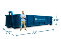 Approximate 18 Yard Dumpster Size and Dimensions.