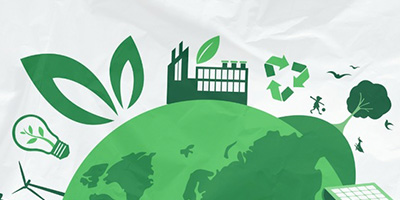 America Recycles Day Logo on A Stylized Green Globe