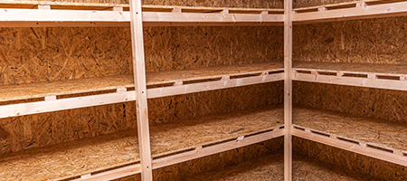 Empty Shelves in an Attic