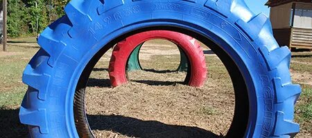 Blue Tire Climbers in Ground