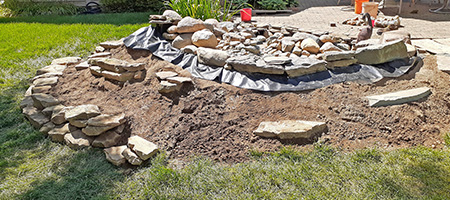 Backyard Water Feature Under Construction