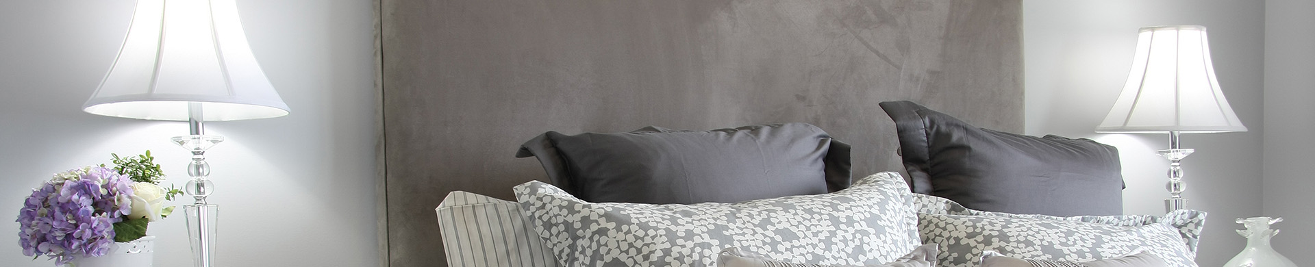 Gray Bedroom With Soft Lighting