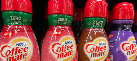 Assorted Coffee Creamer Bottles