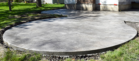 Circular Outdoor Concrete Patio