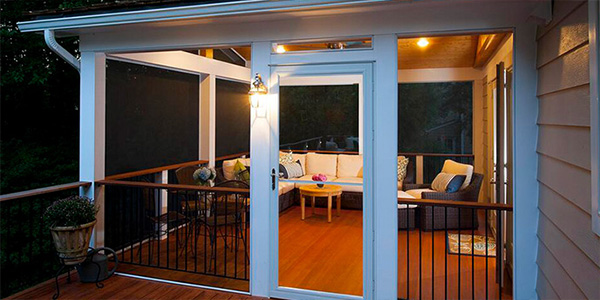 Screened-In Porch With a Screen Door