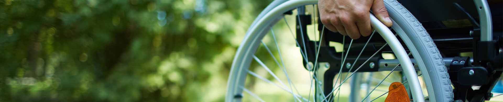 Wheelchair on Stone Walkway