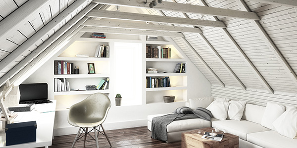 Finished White Attic