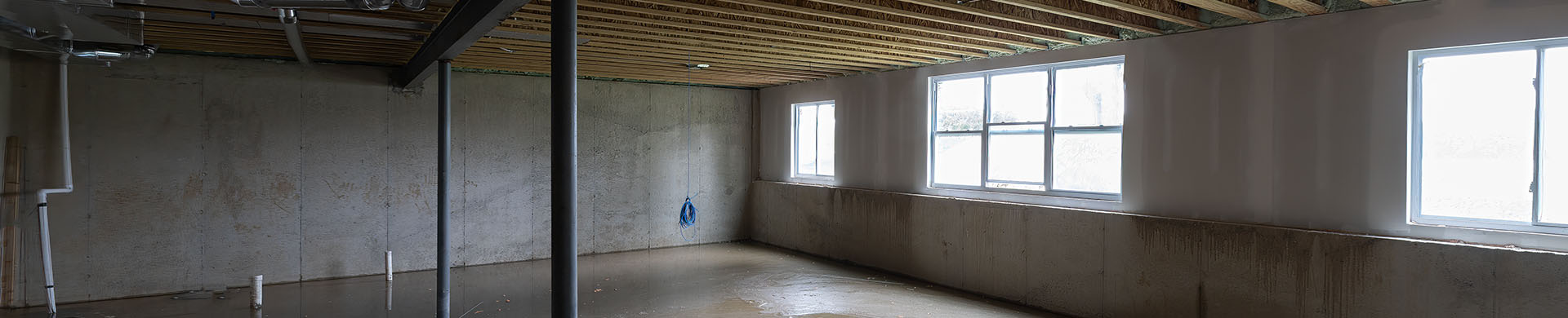 Empty Unfinished Flooded Basement