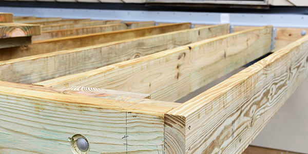 Wooden Floor Joists Close-Up