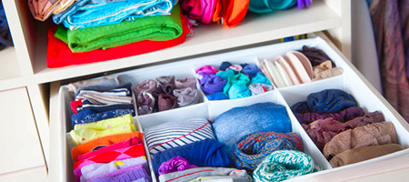 Organized, Folded Clothes in Drawers