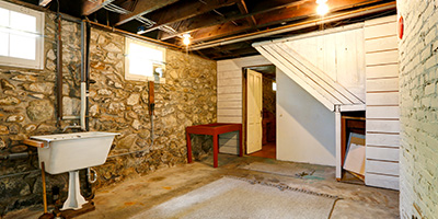 Musty Basement With Rock Walls