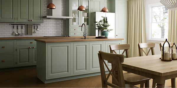 Green Kitchen Island