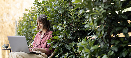 Green Natural Screening in a Backyard