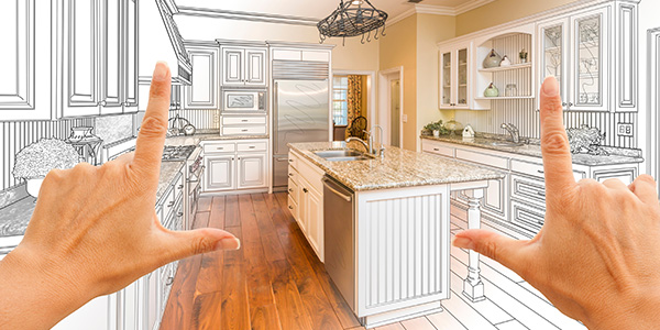 Hands Framing an Image of Luxury Kitchen Design