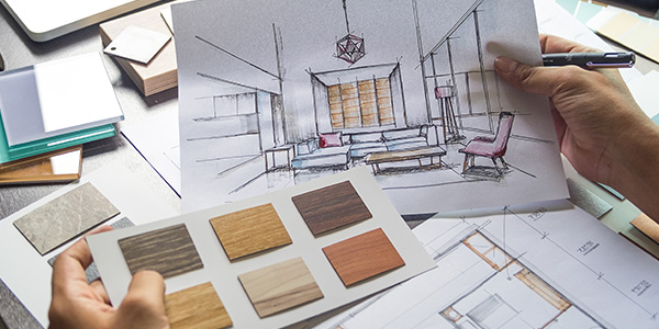 Sketches and Blueprints of a Home Remodel