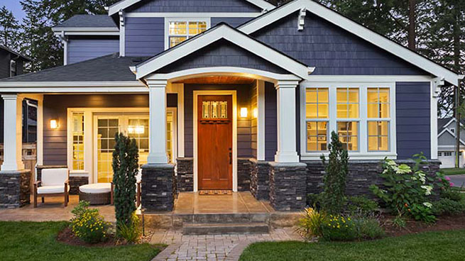 Blue Craftsman-Style Home