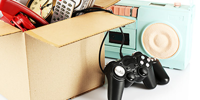 Brown Box and Black Video Game Controller