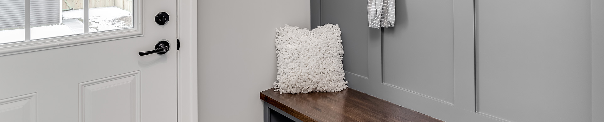 White Mudroom With Shelves