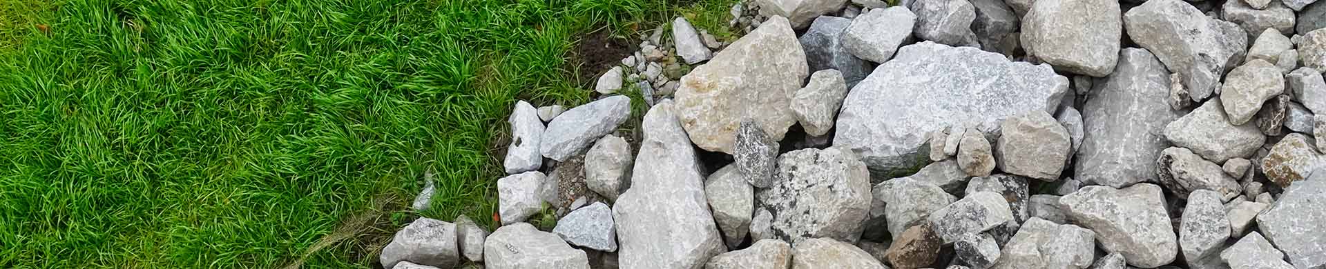 White River Rocks Next to Yard Edge